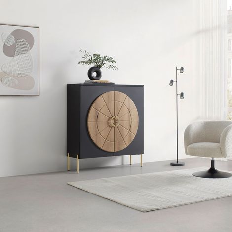 Mömax Highboard Hong Kong Schwarz/Eichefarben (1/5)