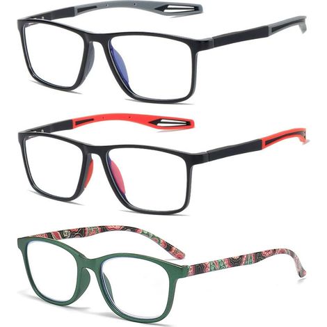 3PCS Lunettes de Lecture Hommes et Femmes, Lunettes Lecture Sportives, Lunettes Anti-Lumière Bleue, Lunettes Lecture Confortables,Lunettes Lecture Légères,Lunettes de Lecture Multifonctionnelles (1/5)