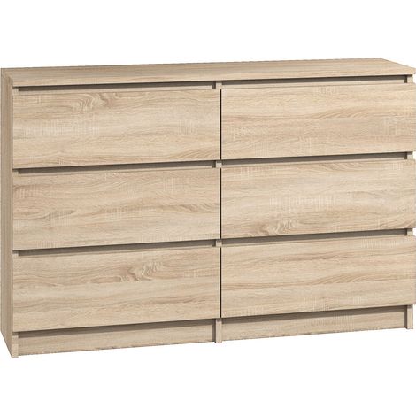 Kommode 6 Schubladen sonoma 140 cm Sideboard Bella (1/5)