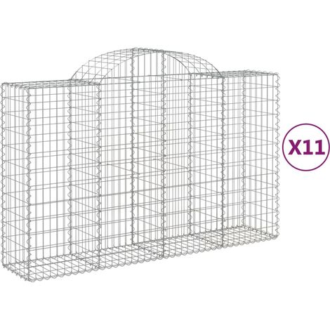 Maison Exclusive - Gabionen mit Hochbogen 11Stk. 200x50x120/140cm