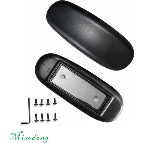 Lot de 2 Coussinets Universels pour Accoudoirs de Chaise de Bureau Noir 10,2 cm x 14 cm (1/4)