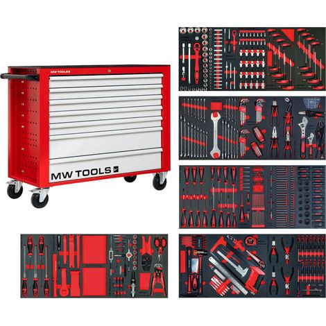 Mw Tools – Servante d'atelier roulante 7 tiroirs – Largeur 945mm – Hauteur 960mm – Charge maximale 300kg – MWE512G3 (1/5)