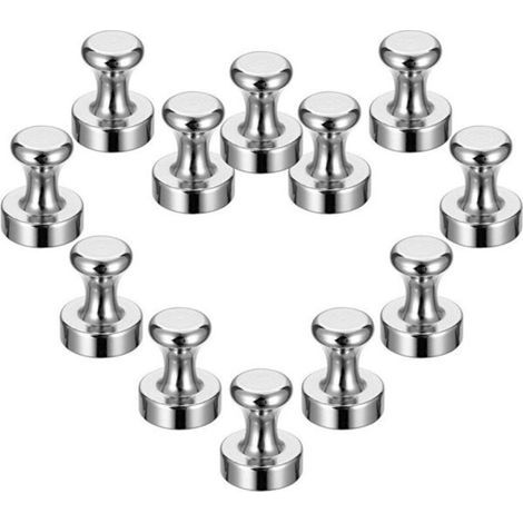 Aimants puissants pour réfrigérateur. boutons-poussoirs magnétiques en néodyme haute résistance pour tableau blanc magnétique. panneau d'affichage de bureau. plan de cuisine. lot de 12. 12 x 16 mm (1/5)