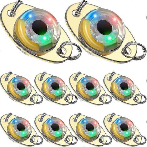 Lot de 10 leurres de pêche LED, cuillères de pêche lumineuses. (1/5)