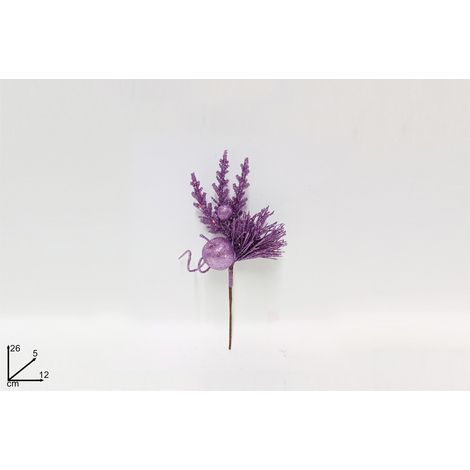 SPILLONE CON MELA GLITTERATA DIMENSIONE CM 26 COLORE LILLA