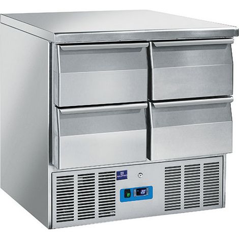 Table de préparation réfrigérée avec 4 tiroirs, +2°/+10°C 900x700x880 mm - VIRTUS
