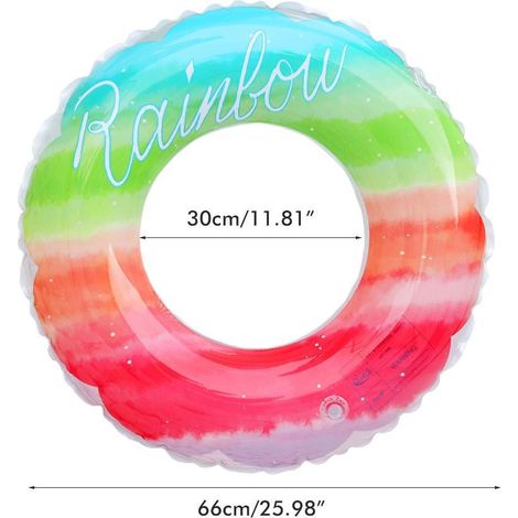 Regenbogen-Schwimmring für Kinder, aufblasbarer Schwimmring für Strand und Sommerpartys. Lustiges Wasserspielzeug. (1/5)