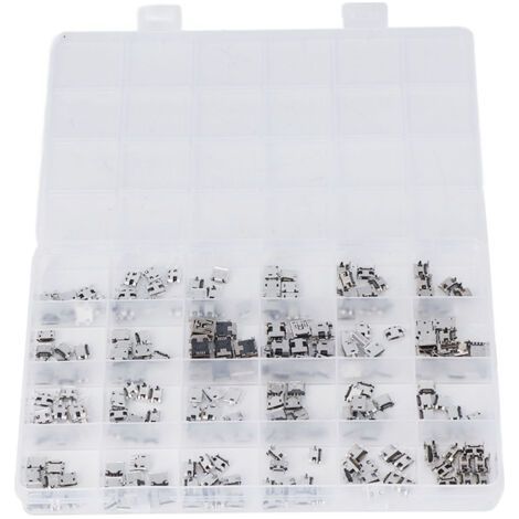 240 Pcs 24 Types Modèles USB souder connecteur,Micro USB Femelle Connecteur a Souder,micro USB souder pour Ordinateurs, téléphones Portables et appareils électroniques (1/5)