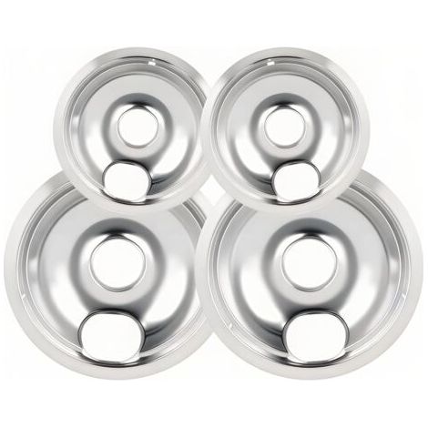 Bacs d'égouttage pour cuisinière électrique, bacs d'égouttage chromés de remplacement compatibles avec la plupart des cuisinières électriques enfichables (1/4)