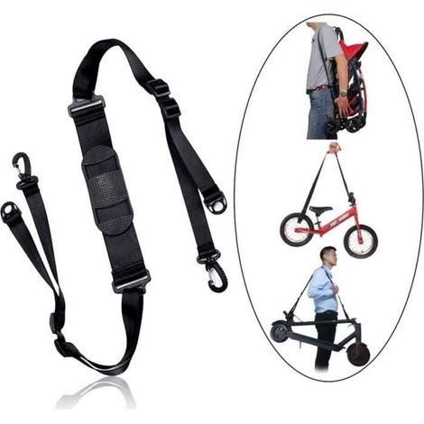 (Noir)Dragonne de transport M365 - Nylon haute densité - Longueur réglable - 40 kg max (1/4)