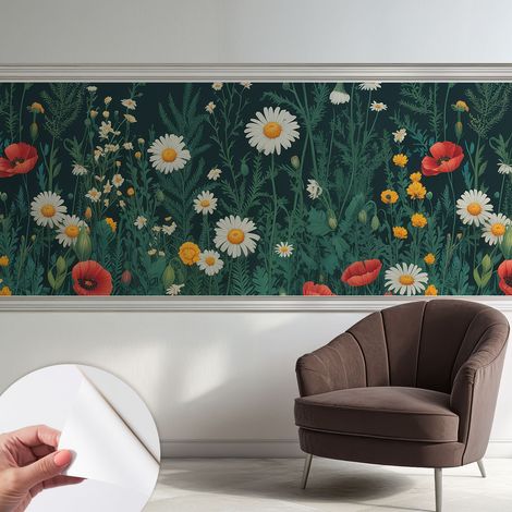 Fotomurale adesivo - Carta da parati adesiva - per la cucina camera da letto per la soggiorno - Fiori di campo 250x104 cm (1/5)