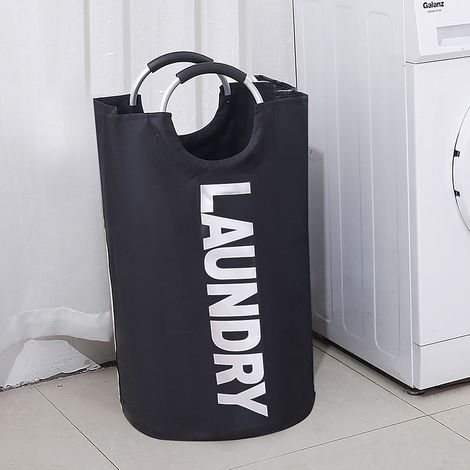 Paniers à linge Paniers à linge pliables Grand sac à linge en tissu Noir