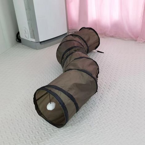 Tunnel pliable pour chat et chien en tissu polyester, jeu interactif amusant pour petit animal, lit extérieur rétractable, tube pliant pour compagnon. (1/4)