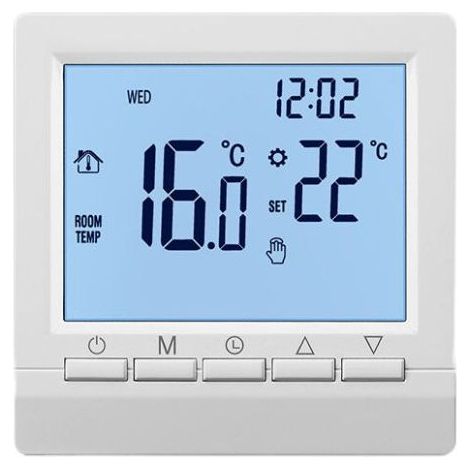 Thermostat radiateur électrique sans Wi-Fi – Programmable 5+2 semaines – Écran LCD rétroéclairé – Précision de 1°C (1/5)