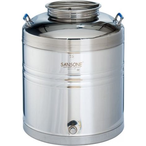 BIDONE FUSTO CONTENITORE IN ACCIAIO INOX SANSONE LT.50