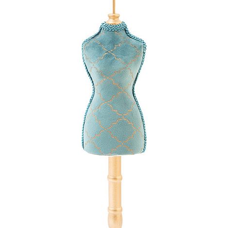 Présentoir à bijoux vintage, présentoir à bijoux bleu paon exquis et élégant, magasin d'ameublement, mannequin de vêtements. (1/5)