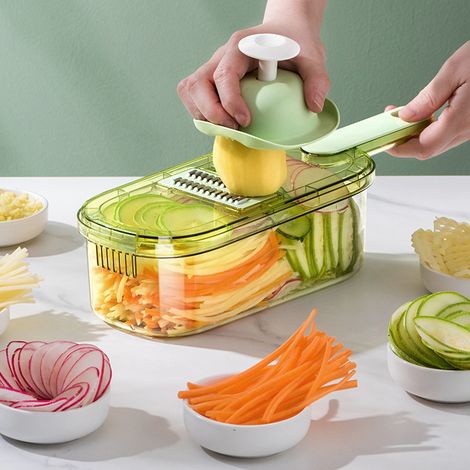 Gemüseschneider, Gemüsehobel, Edelstahl 304, transparent, für Kartoffeln, 3 Klingen (1/5)