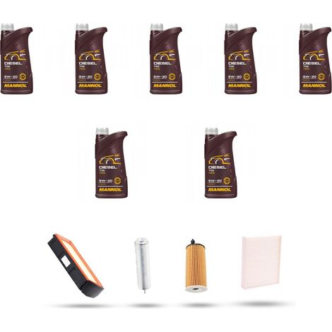 Kit tagliando 4 FILTRI e 7L OLIO compatibile con Bmw serie 3 (F30, F80,F31) 330d 210kw dal 2015 (1/5)