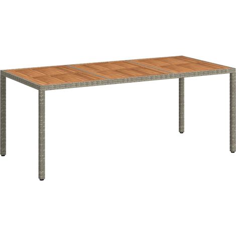 Maison Exclusive - Gartentisch 190x90x75 cm Poly Rattan und Akazi (1/5)