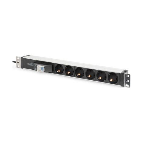 DIGITUS DN-95417 UNITÉ DE DISTRIBUTION D'ÉNERGIE 1U NOIR, ARGENT 6 SORTIE(S) CA (1/4)