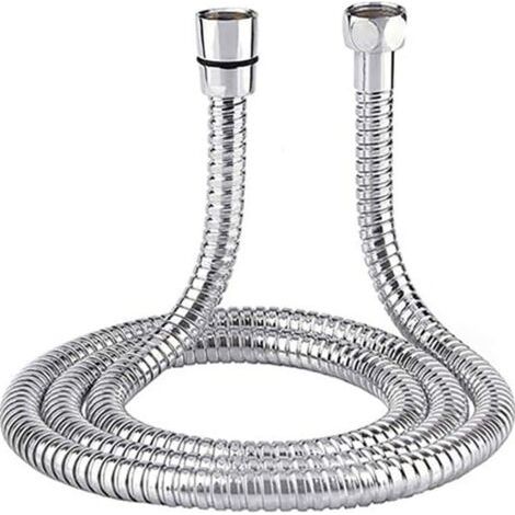Flexible de douche en acier inoxydable – Résistant, flexible et anti-nouage – Tuyau de douche anti-torsion (150 cm) (1/2)