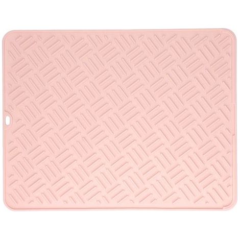 Tapis de protection en silicone antidérapant pour cuisine, coussin anti-brûlure imperméable pour table (Rose, 45x35 cm) (1/5)