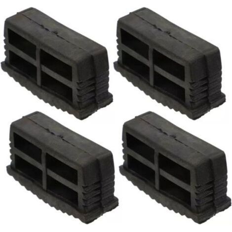 Lot de 4 patins stabilisateurs d'échelle, 60 x 22 mm, en caoutchouc antidérapant, pour pieds d'échelle pliants (1/5)