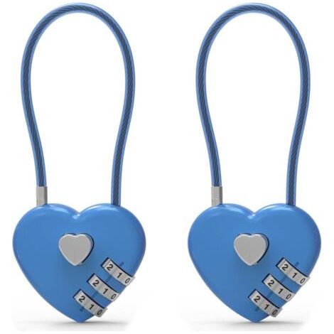 Petit cadenas à combinaison pour casier, câble antivol avec code, cadenas bleu, pour bagages, casiers de salle de sport, éclair de sacs à dos, armoires (1/5)