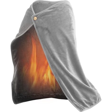 Electric heated blanket, USB heated shawl, rechargeable wireless heated blanket, washable flannel blanket with 3 heat settings for car, home, office. (1/4)