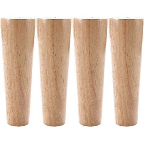 4 pieds de meubles, 15 cm, bois massif, avec plaques de fixation, pour canapé, fauteuil, table basse, lit, commode (1/5)