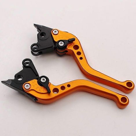 Accessoires de modification pour moto : klaxon de frein, poignée d'embrayage, poignée de frein (orange courte, 1 paire) pour Aprilia TUONO/R (1/5)