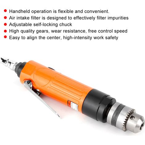 Perceuse pneumatique droite 3/8 pouce avec mandrin de perçage de 1,5 à 10 mm (1/5)