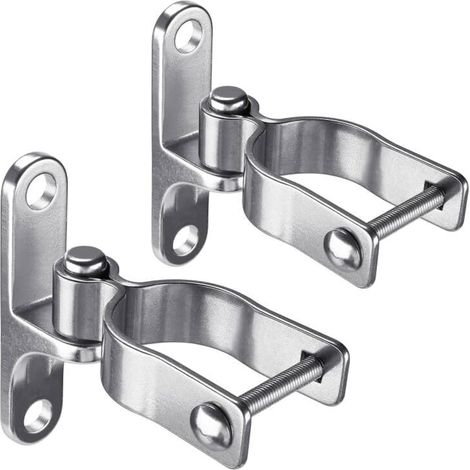 Lot de 2 charnières de portail à montage mural  Charnière de portail à maillons de chaîne de 4,5 cm pour portail de ferme, charnière de porte en acier inoxydable 304, charnière de plaque (1/5)
