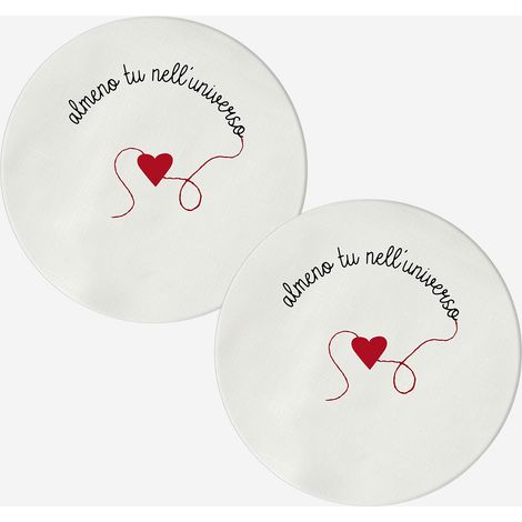 Set de 2 sous-assiettes revêtus Loving Almeno Tu Nell'universo (1/2)
