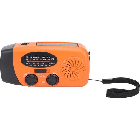 Radio Météo d'urgence à Manivelle Solaire, Batterie Externe avec (1/5)