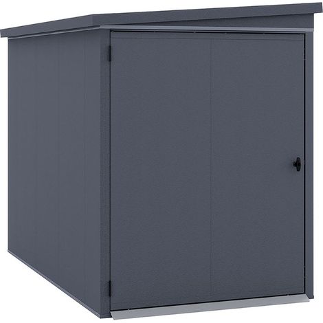 WEKA Gary Metall Fahrradgarage anthrazit 2,42 m² Gerätehaus aus Metall in Anthrazitgrau, Geräteschrank mit 0,7 mm Wandstärke Gartenhaus