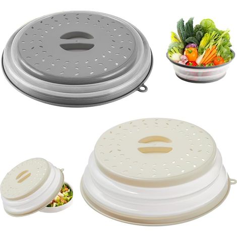 2 Pièces Cloche Micro Onde, Pliable, Trous De Vapeur, PP Sans BPA, Pour Cuisine (1/5)