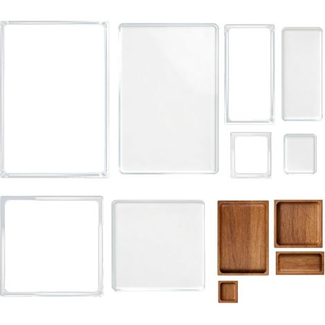 4 tailles de plateau de service - 5 mm d'épaisseur - Rectangulaire - En acrylique transparent - Pour le travail du bois, les travaux manuels (1/5)
