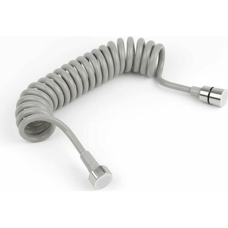 3M Flexible de Douche Télescopique, Tuyau de Ressort de Salle de Bain, Tuyau Spiralé avec Raccord en acier Inoxydable, pour Pistolet de Douchette de Bain (1/5)