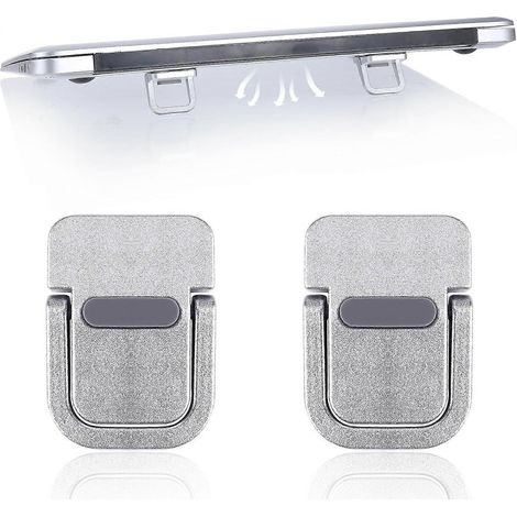 Mabor 2er-Pack Tragbarer Tastaturständer, Mini-Laptopständer, Unsichtbare Computer-Tastaturständer für Schreibtisch-Laptopfüße, Kompatibel mit den meisten Computern, Silber (1/4)