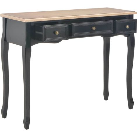 Maison Exclusive - Tavolo Consolle da Trucco con 3 Cassetti Nero (1/5)