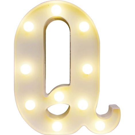 Veilleuse LED alphabet avec ampoules, lumière blanche chaude constante, IP54, 2 piles AA (blanc) (1/5)