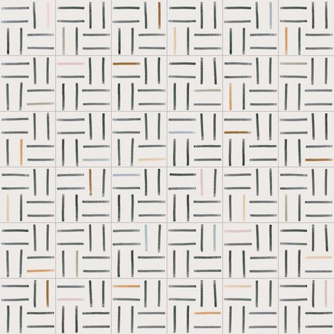 Carrelage effet carreau ciment Maori Bana 20x20cm 20x20cm Blanc et multicolores Mat - Boîte de 1 m2 (1/2)