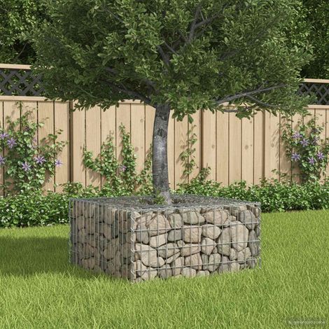 Gabionen Hochbeet Silber 80 x 80 x 40 cm Verzinkter Stahl