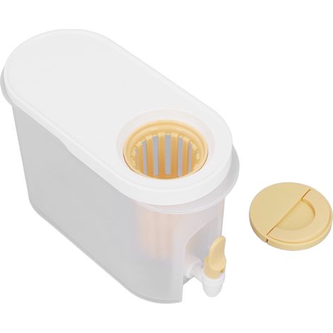 Verseuse froide 3,9L avec robinet, grande capacité, double filtration, économiseur d'espace, distributeur de boissons avec couvercle pour cuisine, maison, fête, bar, jaune (1/5)