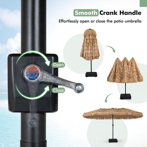 15 x 9 FT Double-Sided Patio Umbrella with Lights & Base (1/5)