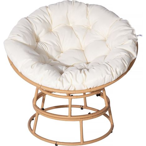 Papasan Sessel für drinnen und draußen im Loveseat-Stil "Bali" - Ø91cm - Beige