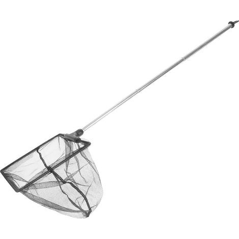 Épuisette télescopique à mailles fines avec long manche extensible de 33 à 60 cm pour aquarium, lac, étang (12 x 15 cm)-54.5X15X1CM-Black (1/3)
