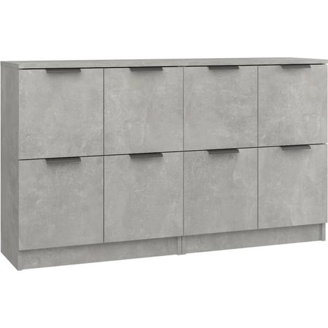 vidaXL Buffets 2 Stück Beton Grau 60x30x70 cm Holzwerkstoff