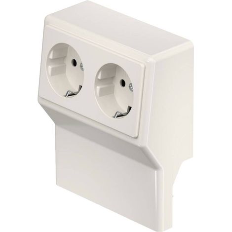 6132246 Accessorio sistema su battiscopa SL 2GT2050 cws Presa a muro schuko Bianco crema 1 pz. (1/2)